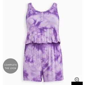 NWT - Torrid purple tie dye romper, Size 1.